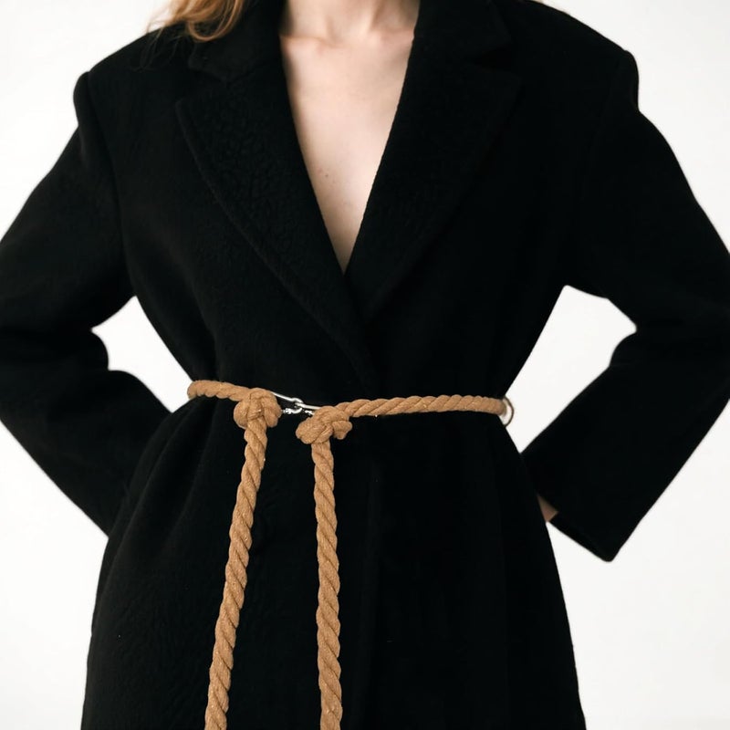 Bgfhna Simple Cotton Long Waist Rope Tie Belts for Women Dresses Tassel Braided Boho Crochet String Belt for Jeans Jackets - Image 3